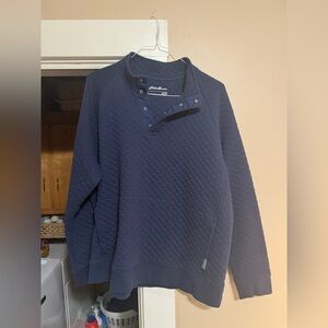 Eddie Bauer Men's Navy Quilted Sweater XXL